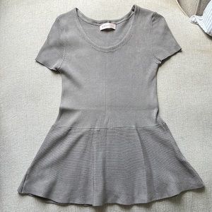 Gray peplum sweater tee